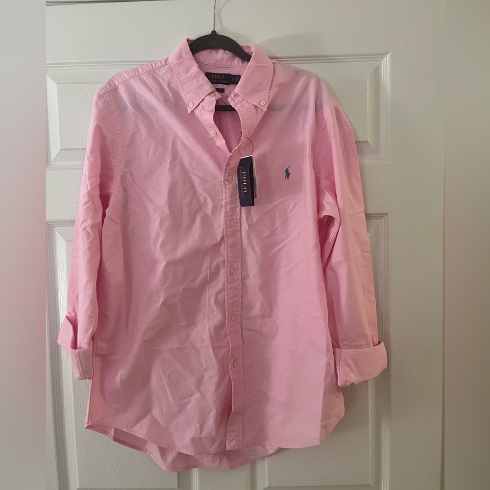 Men’s Polo Ralph Lauren Classic Button Down - Pink w/Blue Horse